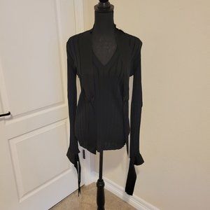 Blk Ribbed Tie St. John Sweater